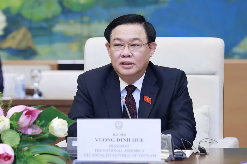 Chủ tịch Quốc hội Vương Đình Huệ khẳng định Việt Nam rất coi trọng và mong muốn thúc đẩy quan hệ với Liên minh châu Âu (EU) - đối tác quan trọng hàng đầu trong chính sách đối ngoại của Việt Nam. (Ảnh: Doãn Tấn/TTXVN)