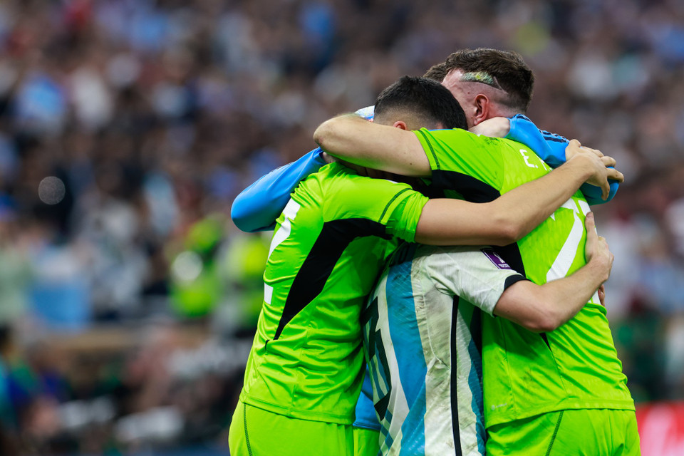 Trái ngược với Pháp là niềm vui vô bờ của các cầu thủ Argentina. (Ảnh: Hải An/Vietnam+)