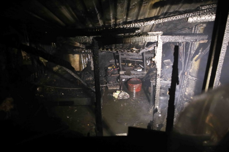 Hiện trường vụ cháy. (Ảnh: Trần Lê Lâm/Vietnam+)