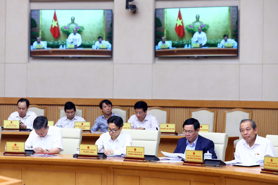 Các thành viên chính phủ tham dự phiên họp. (Ảnh: Thống Nhất/TTXVN)