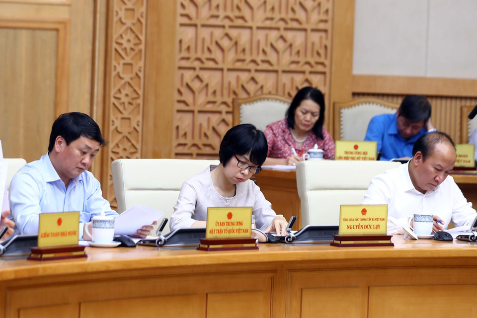 Các thành viên chính phủ tham dự phiên họp. (Ảnh: Thống Nhất/TTXVN)