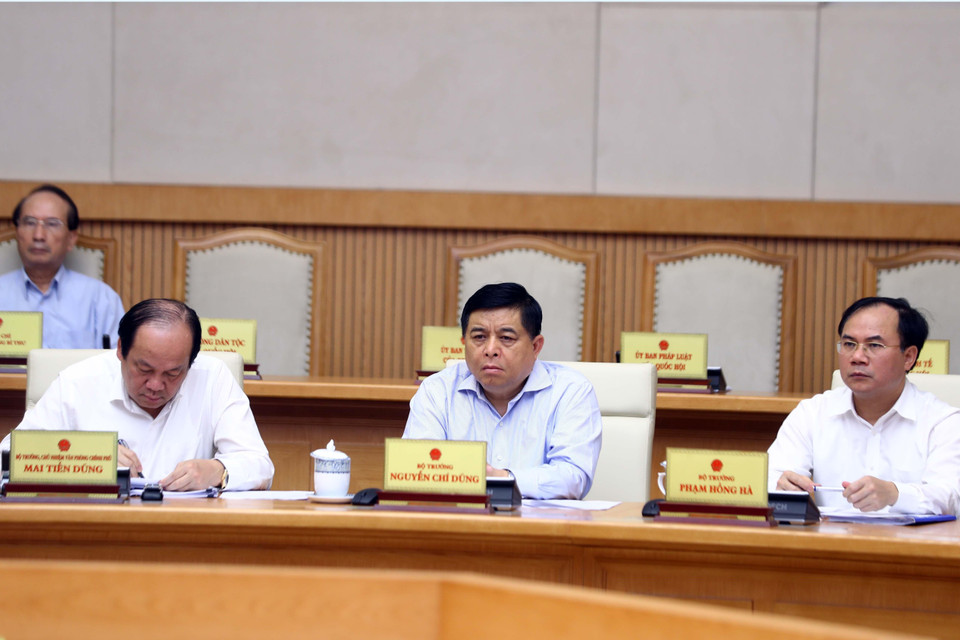 Các thành viên chính phủ tham dự phiên họp. (Ảnh: Thống Nhất/TTXVN)