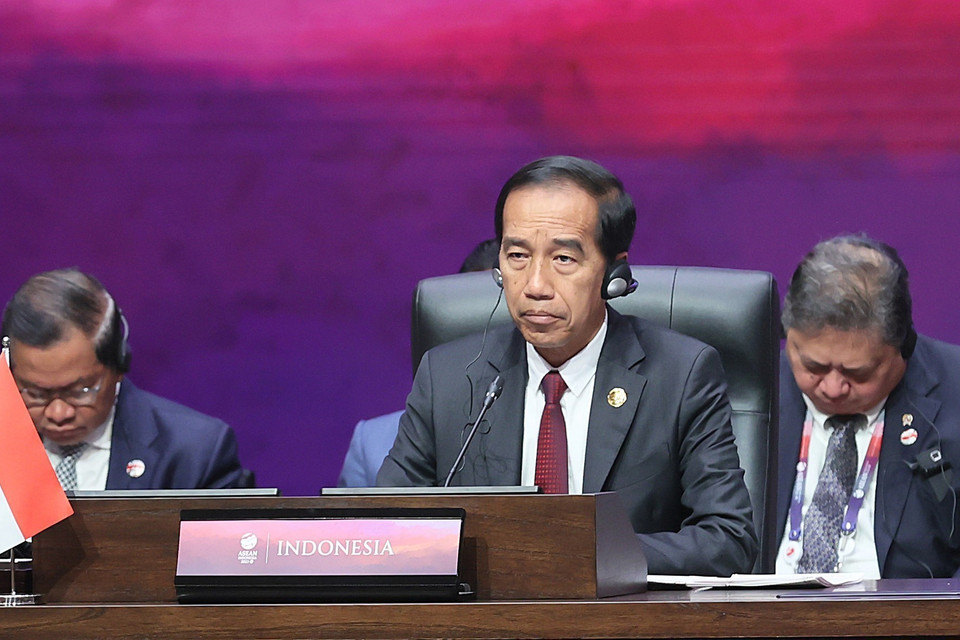 Tổng thống Indonesia Joko Widodo phát biểu khai mạc. (Ảnh: Dương Giang/TTXVN)