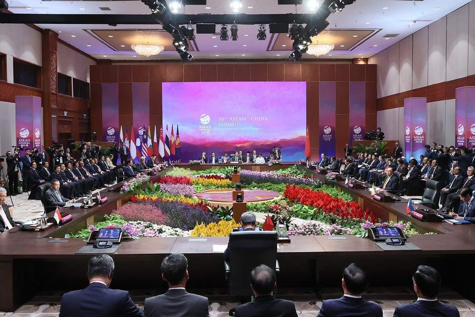 Toàn cảnh Hội nghị Cấp cao ASEAN-Trung Quốc lần thứ 26. (Ảnh: Dương Giang/TTXVN)