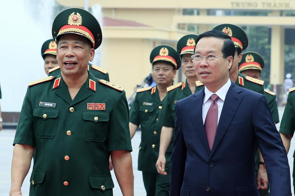 Chủ tịch nước Võ Văn Thưởng đến dự buổi lễ. (Ảnh: Thống Nhất/TTXVN)