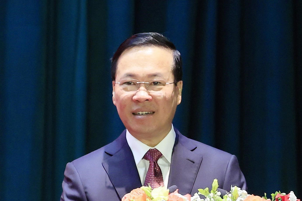 Chủ tịch nước Võ Văn Thưởng phát biểu chỉ đạo. (Ảnh: Thống Nhất/TTXVN)