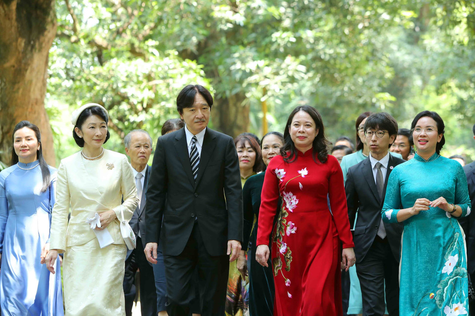 Hoàng Thái tử Nhật Bản Akishino và Công nương Kiko thăm chính thức Việt Nam vào dịp hai nước kỷ niệm 50 năm ngày thiết lập quan hệ ngoại giao (21/9/1973-21/9/2023). (Ảnh: An Đăng/TTXVN)