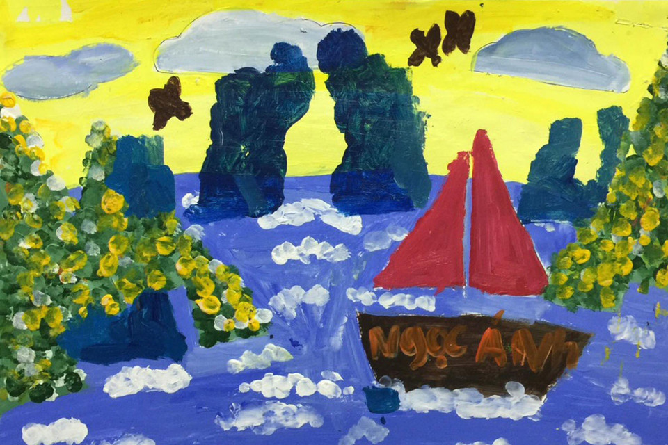 Một tác phẩm của họa sỹ nhí Cổ Đô. (Nguồn: Vietnam+)