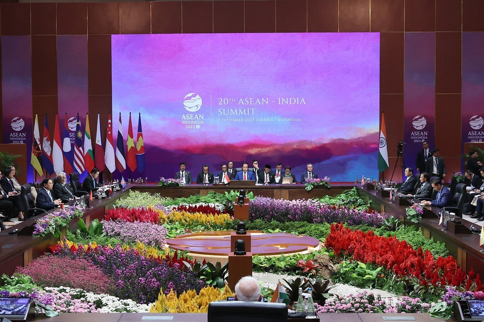 Quang cảnh Hội nghị Cấp cao ASEAN-Ấn Độ lần thứ 20. (Ảnh: Dương Giang/TTXVN)