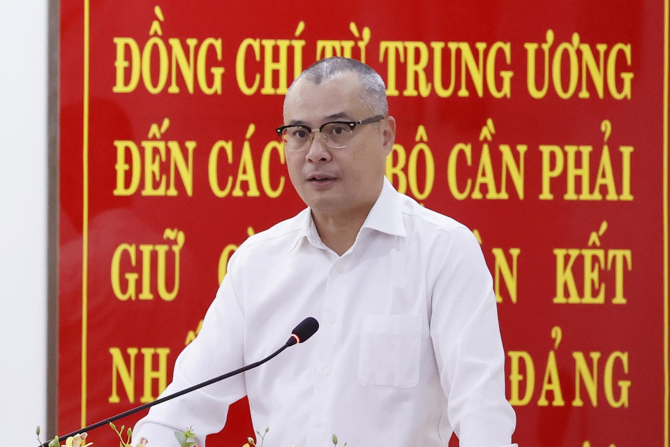 Ông Phạm Đại Dương, Ủy viên Trung ương Đảng, Bí thư Tỉnh ủy Phú Yên phát biểu. (Ảnh: Thống Nhất/TTXVN)