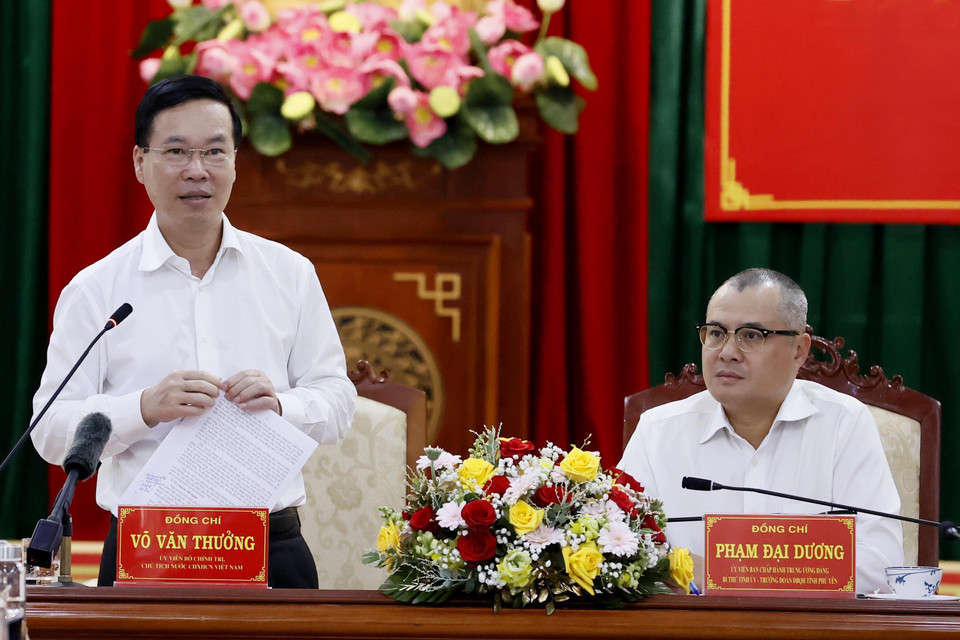 Chủ tịch nước Võ Văn Thưởng phát biểu chỉ đạo. (Ảnh: Thống Nhất/TTXVN)