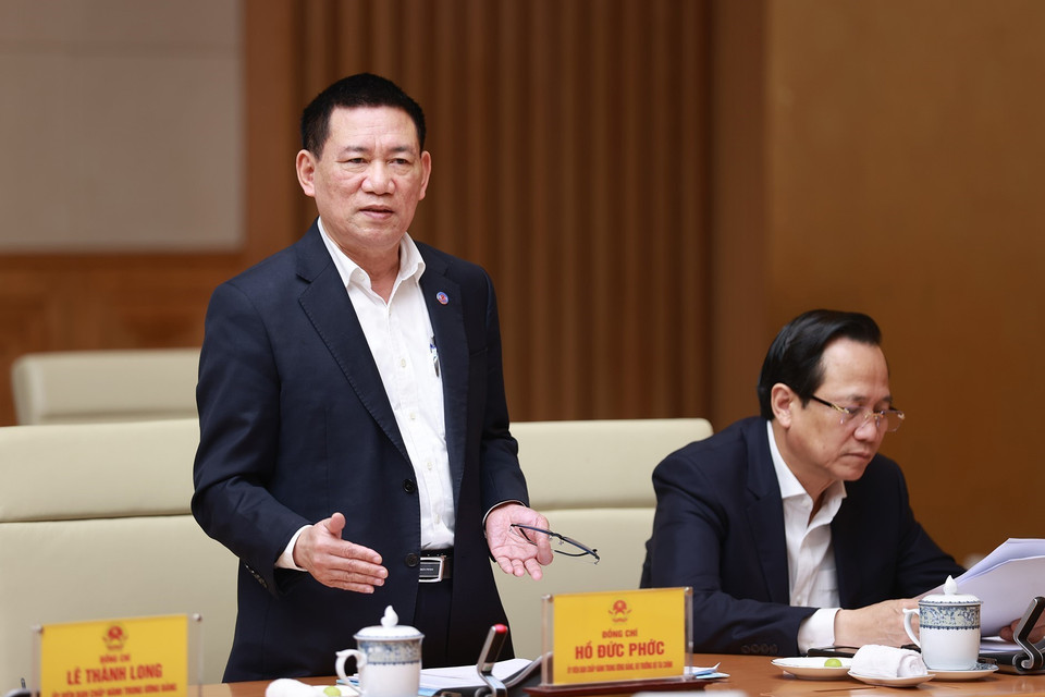 Bộ trưởng Bộ Tài chính Hồ Đức Phước phát biểu. (Ảnh: Dương Giang/TTXVN)