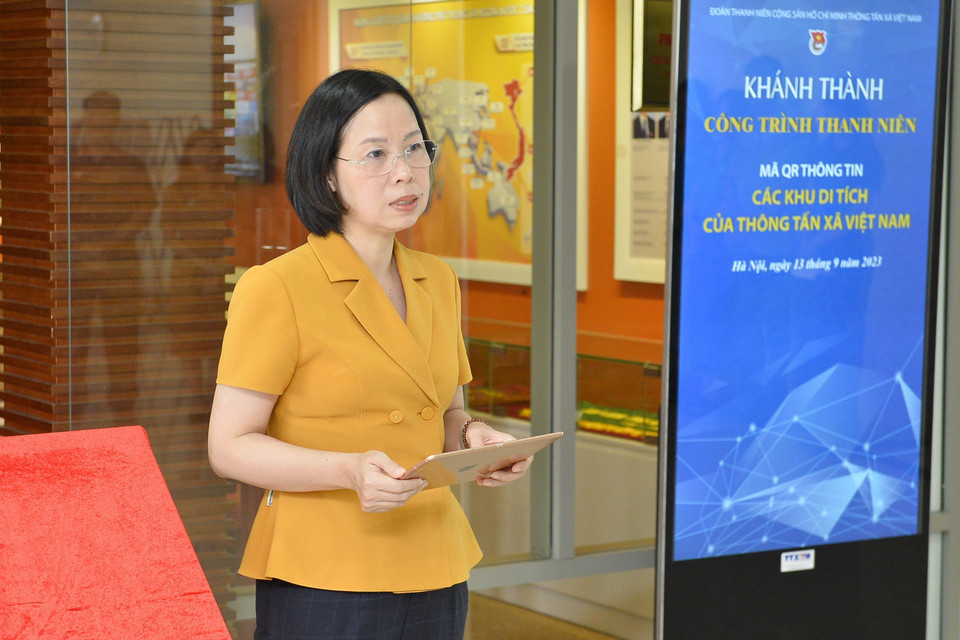 Tổng Giám đốc Thông tấn xã Việt Nam Vũ Việt Trang phát biểu chỉ đạo. (Ảnh: Minh Đức/TTXVN)