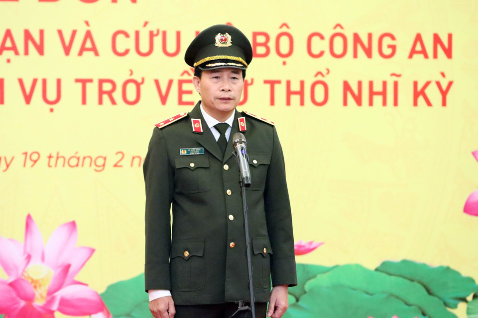 Trung tướng Lê Quốc Hùng, Ủy viên Trung ương Đảng, Thứ trưởng Bộ Công an phát biểu. (Ảnh: Phạm Kiên/TTXVN)