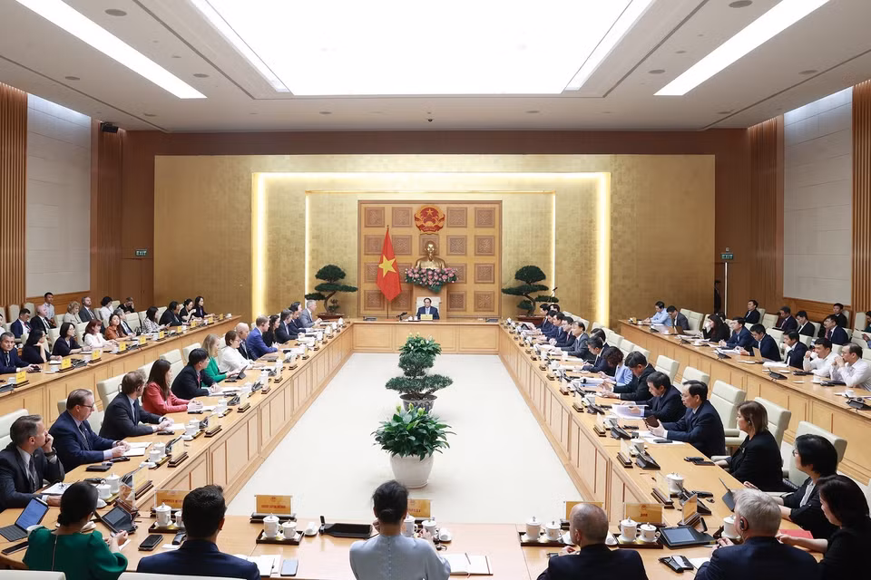 Quang cảnh buổi tiếp. (Ảnh: Dương Giang/TTXVN)