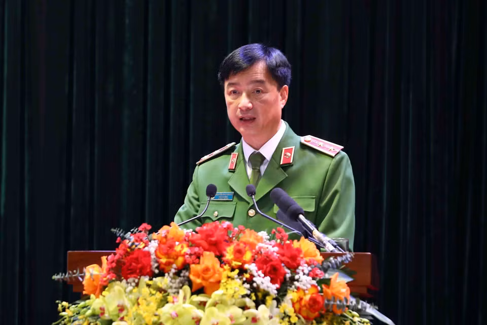 Trung tướng Nguyễn Duy Ngọc, Thứ trưởng Bộ Công an phát biểu. (Ảnh: Phạm Kiên/TTXVN)