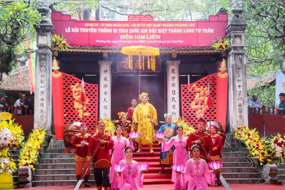 Màn sử thi về Thần tích Cao Sơn Đại Vương. (Ảnh: Tuấn Đức/TTXVN)