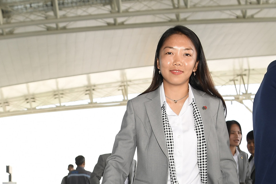 Đội trưởng Huỳnh Như chuẩn bị cùng đồng đội lên đường tham dự kỳ World Cup đầu tiên trong lịch sử bóng đá Việt Nam. (Nguồn: TTXVN)