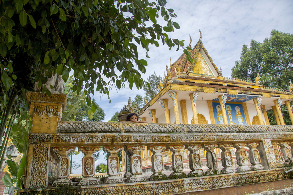 Chùa Kà Ốt là nơi sinh hoạt văn hoá tâm linh của bà con người Khmer cộng đồng người Khmer lưu trú ở xã biên giới Tân Đông, huyện Tân Châu. (Ảnh: Giang Phương/TTXVN) 