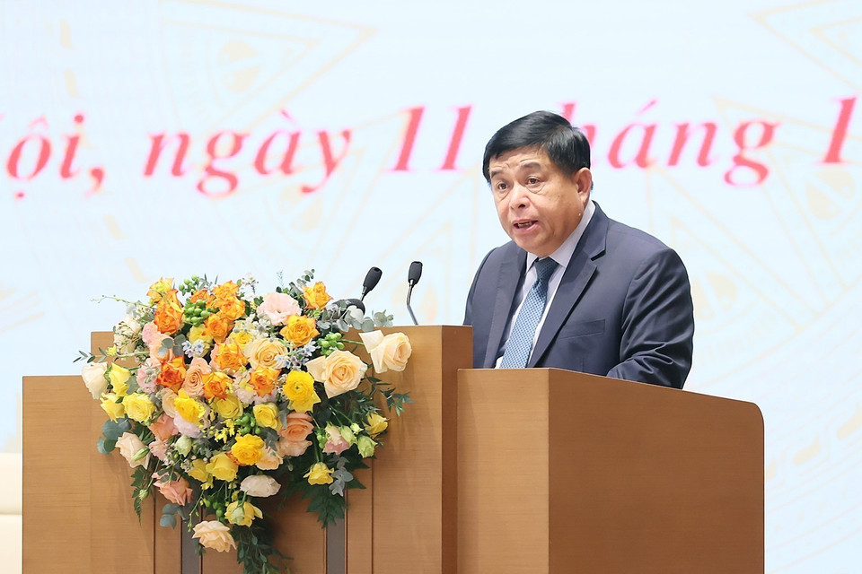 Bộ trưởng Bộ Kế hoạch và Đầu tư Nguyễn Chí Dũng phát biểu. (Ảnh: Dương Giang/TTXVN)