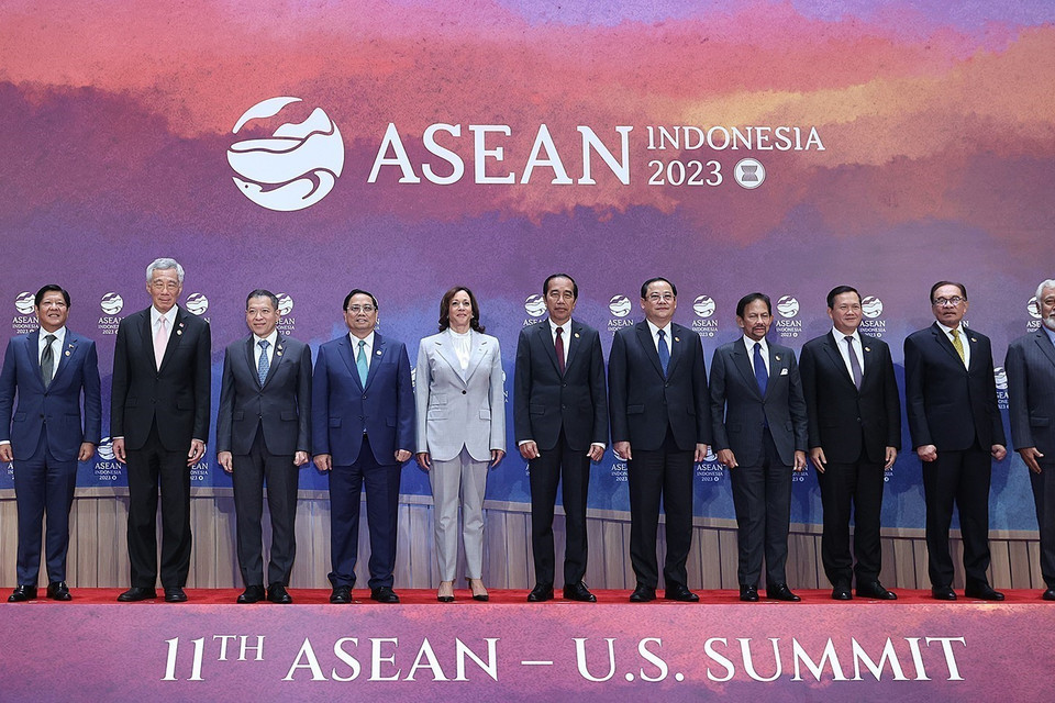 Thủ tướng Phạm Minh Chính và các Trưởng đoàn tham dự Hội nghị Cấp cao ASEAN-Hoa Kỳ lần thứ 11. (Ảnh: Dương Giang/TTXVN)