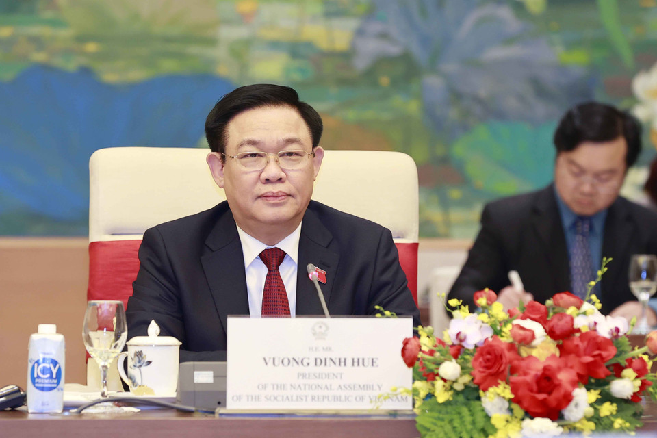 Chủ tịch Quốc hội Vương Đình Huệ phát biểu. (Ảnh: Doãn Tấn/TTXVN) 