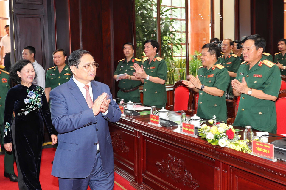 Thủ tướng Phạm Minh Chính đến dự buổi lễ. (Ảnh: Trọng Đức/TTXVN)