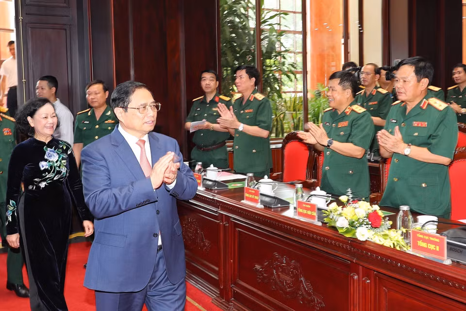 Thủ tướng Phạm Minh Chính đến dự buổi lễ. (Ảnh: Trọng Đức/TTXVN)