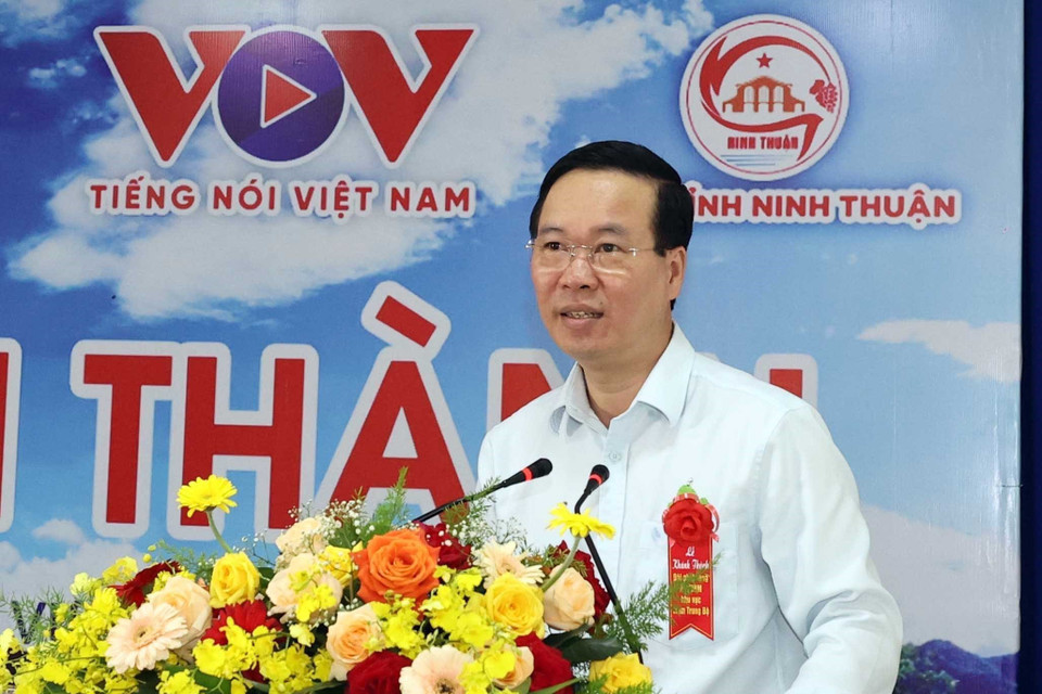 Chủ tịch nước Võ Văn Thưởng phát biểu tại buổi lễ. (Ảnh: Thống Nhất/TTXVN)