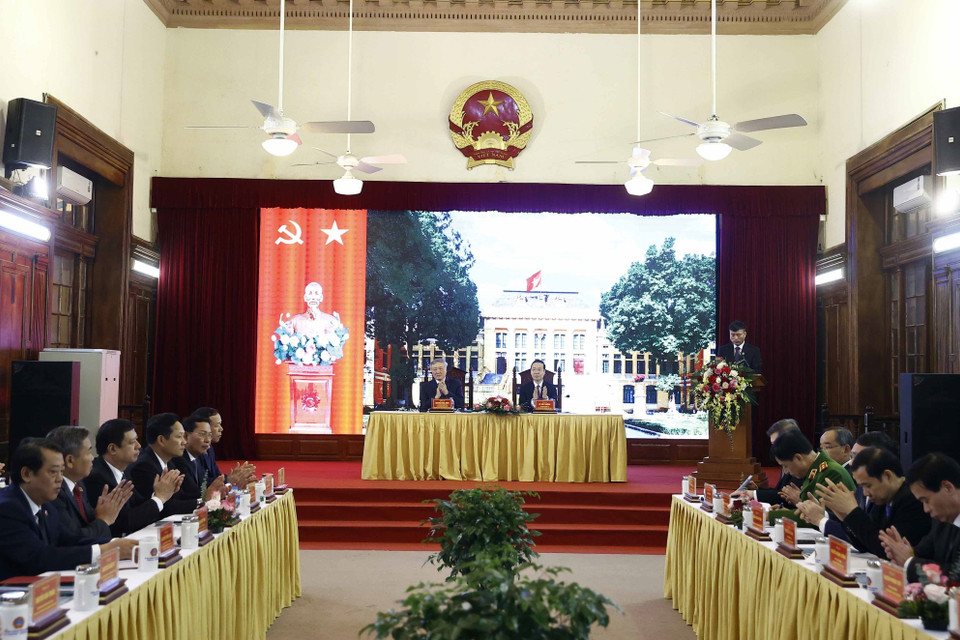 Quang cảnh buổi làm việc. (Ảnh: Thống Nhất/TTXVN)