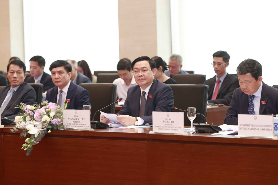 Chủ tịch Quốc hội Vương Đình Huệ phát biểu. (Ảnh: Doãn Tấn/TTXVN)