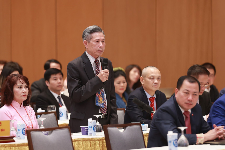 Đại diện kiều bào Ukraine phát biểu. (Ảnh: Dương Giang/TTXVN) 