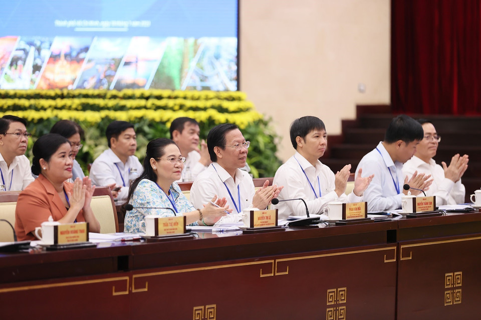 Các đại biểu tham dự Hội nghị Hội đồng Điều phối Vùng Đông Nam Bộ. (Ảnh: Dương Giang/TTXVN)