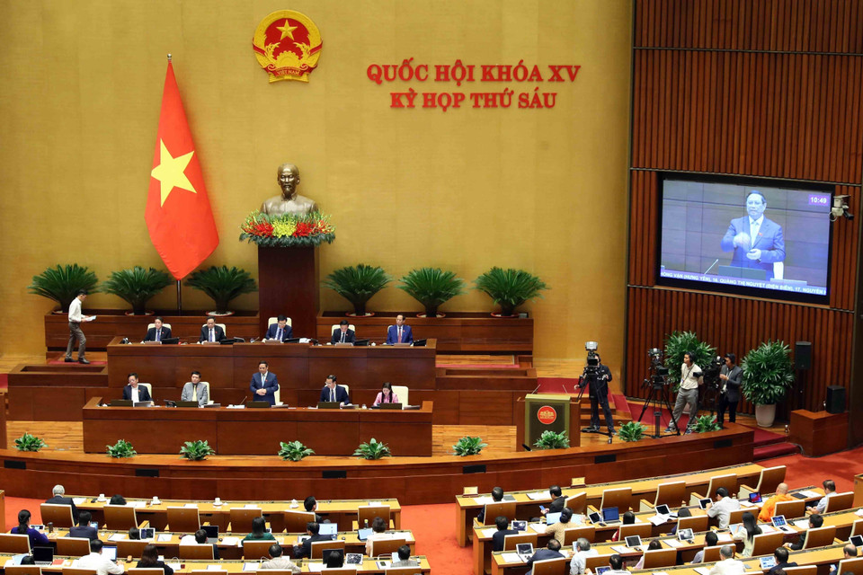 Thủ tướng Phạm Minh Chính trả lời chất vấn. (Ảnh: An Đăng/TTXVN)