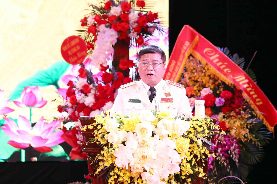 Trung tướng Nguyễn Đình Thuận, Cục trưởng Cục An ninh kinh tế phát biểu. (Ảnh: Phạm Kiên/TTXVN)