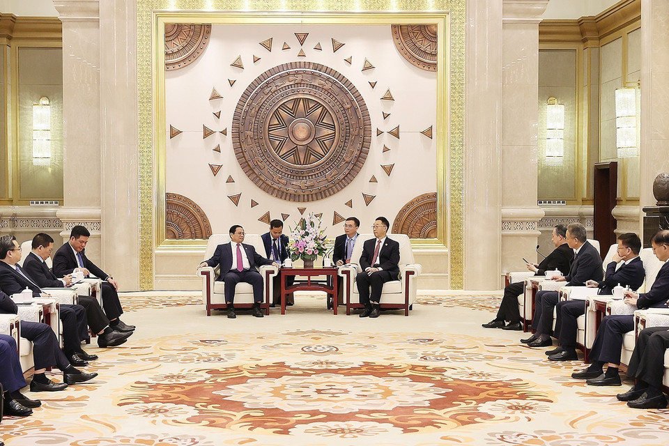 Quang cảnh buổi tiếp. (Ảnh: Dương Giang/TTXVN)