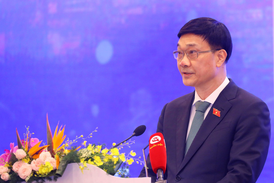 Chủ nhiệm Ủy ban Kinh tế của Quốc hội Vũ Hồng Thanh phát biểu. (Ảnh: Văn Điệp/TTXVN)