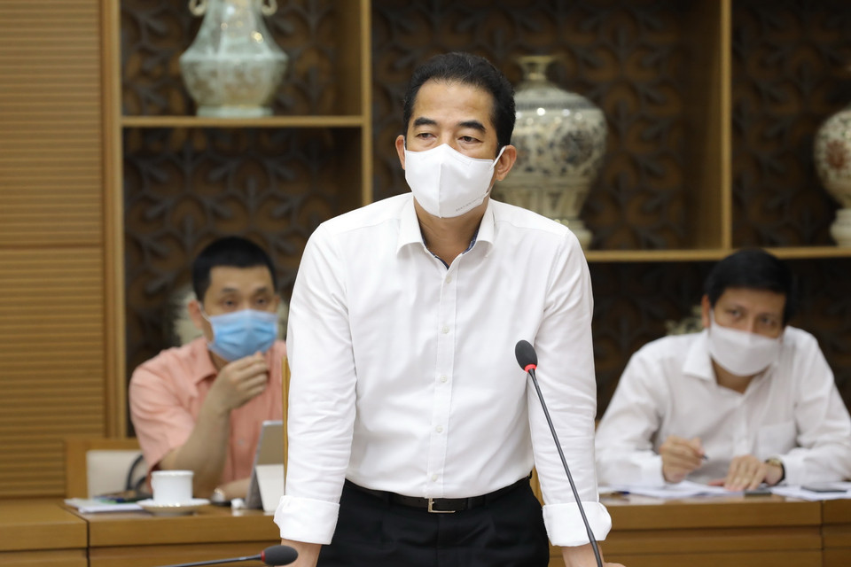  Thứ trưởng Bộ Ngoại giao Tô Anh Dũng phát biểu tại cuộc họp. (Ảnh: Nguyễn Điệp/TTXVN)