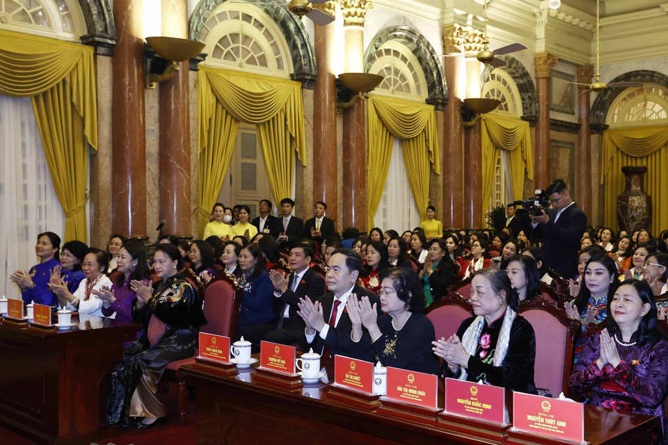 Đại biểu tham dự buổi gặp mặt chiều 20/10/2022. (Ảnh: Thống Nhất/TTXVN)