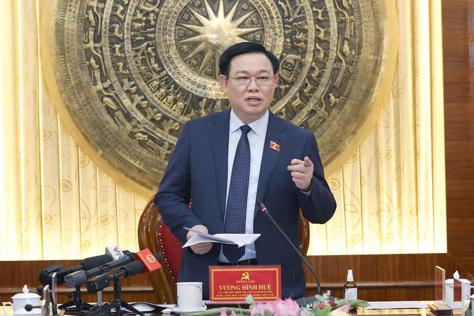 Chủ tịch Quốc hội Vương Đình Huệ phát biểu. (Ảnh: Doãn Tấn/TTXVN)