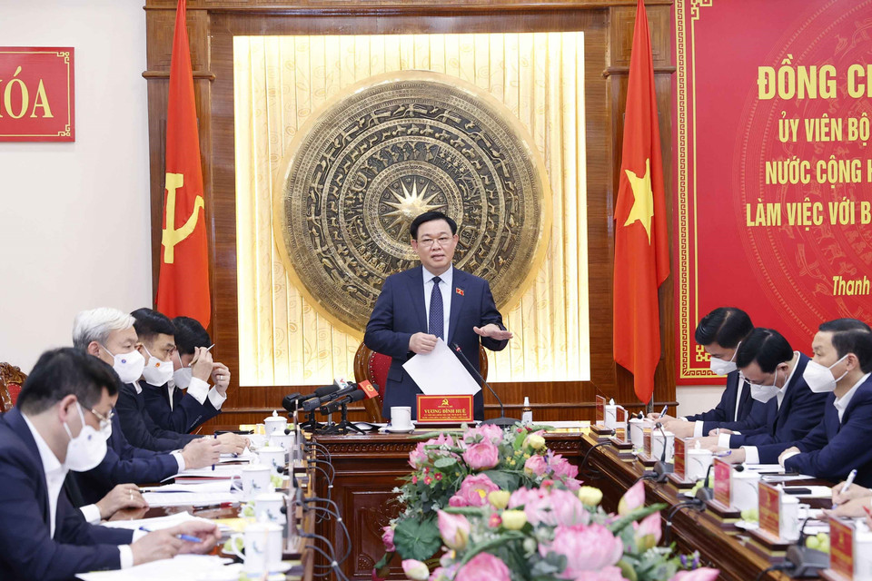 Chủ tịch Quốc hội Vương Đình Huệ phát biểu. (Ảnh: Doãn Tấn/TTXVN)