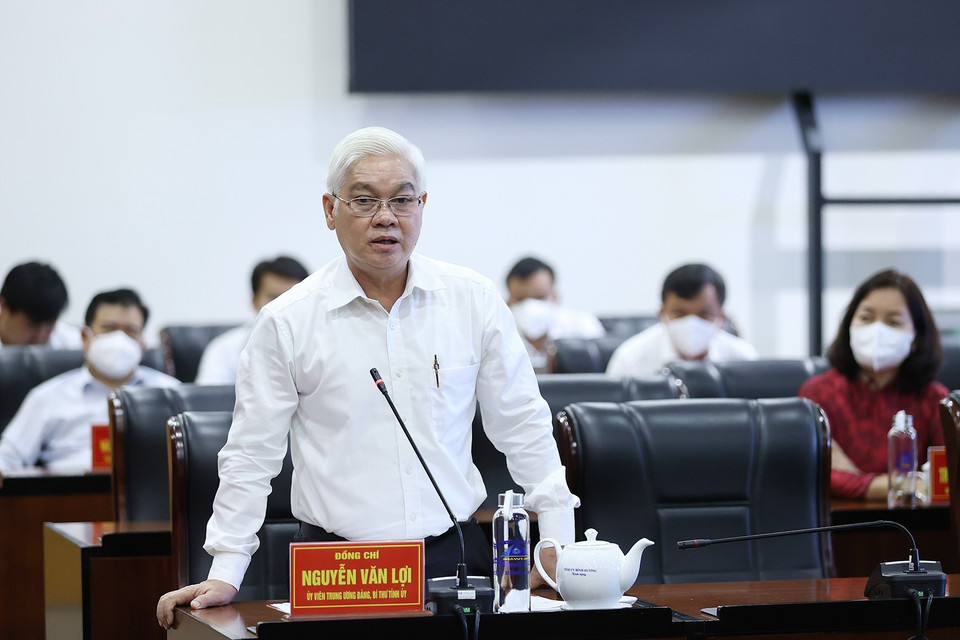 Bí thư Tỉnh uỷ Bình Dương Nguyễn Văn Lợi phát biểu. (Ảnh: Dương Giang/TTXVN)