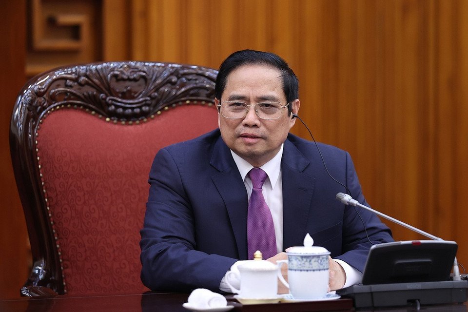 Thủ tướng Phạm Minh Chính đánh giá cao quan hệ Đối tác Chiến lược tăng cường Việt Nam-Thái Lan thời gian qua phát triển rất tốt đẹp, đi vào chiều sâu trên tất cả các lĩnh vực. (Ảnh: Dương Giang/TTXVN)