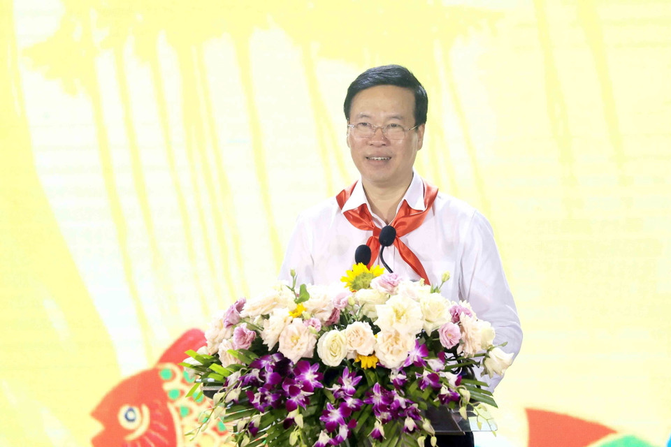 Chủ tịch nước Võ Văn Thưởng phát biểu. (Ảnh: An Đăng/TTXVN)