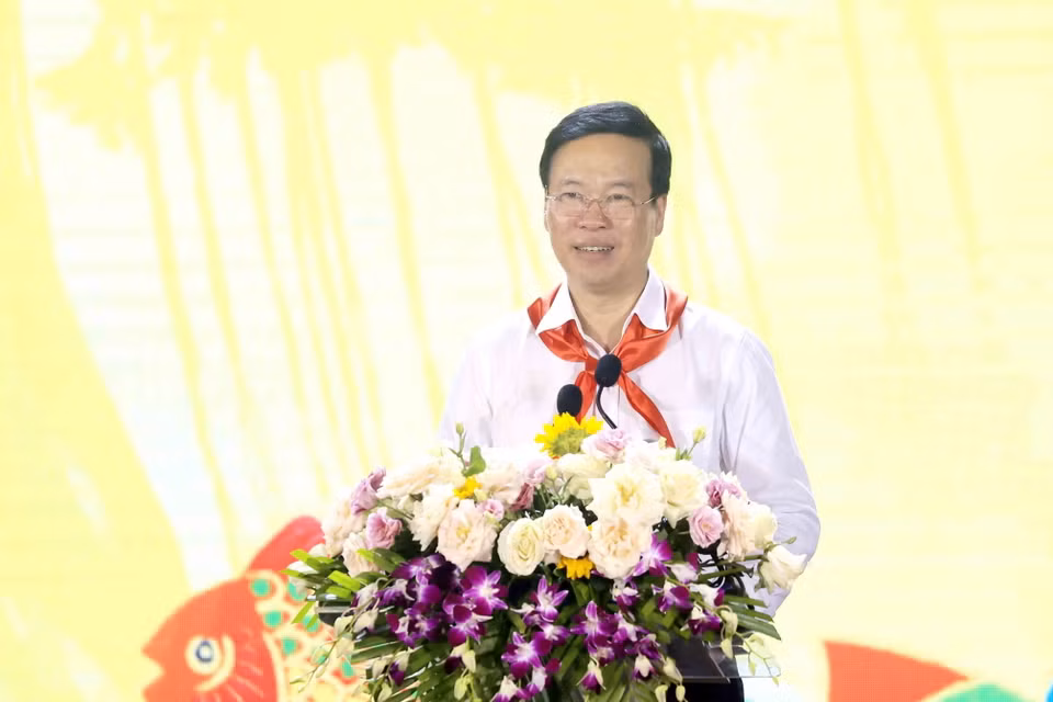 Chủ tịch nước Võ Văn Thưởng phát biểu. (Ảnh: An Đăng/TTXVN)