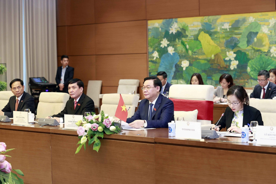 Chủ tịch Quốc hội Vương Đình Huệ phát biểu. (Ảnh: Doãn Tấn/TTXVN)