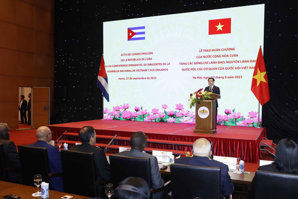 Chủ tịch Quốc hội Vương Đình Huệ phát biểu. (Ảnh: Doãn Tấn/TTXVN)