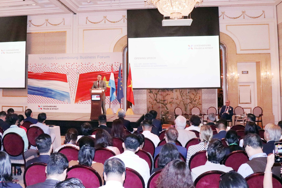 Quang cảnh Diễn đàn Doanh nghiệp Việt Nam-Luxembourg. (Ảnh: Xuân Khu/TTXVN)