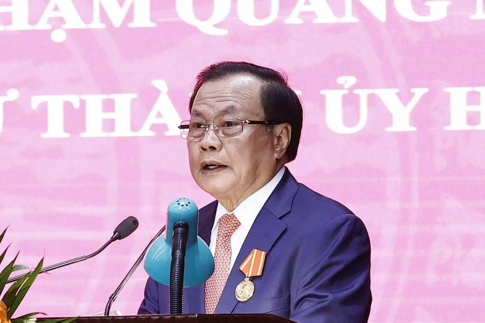 Ông Phạm Quang Nghị phát biểu. (Ảnh: Thống Nhất/TTXVN)