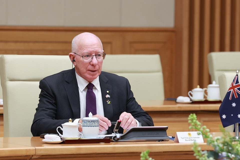 Toàn quyền Australia David Hurley phát biểu. (Ảnh: Dương Giang/TTXVN)